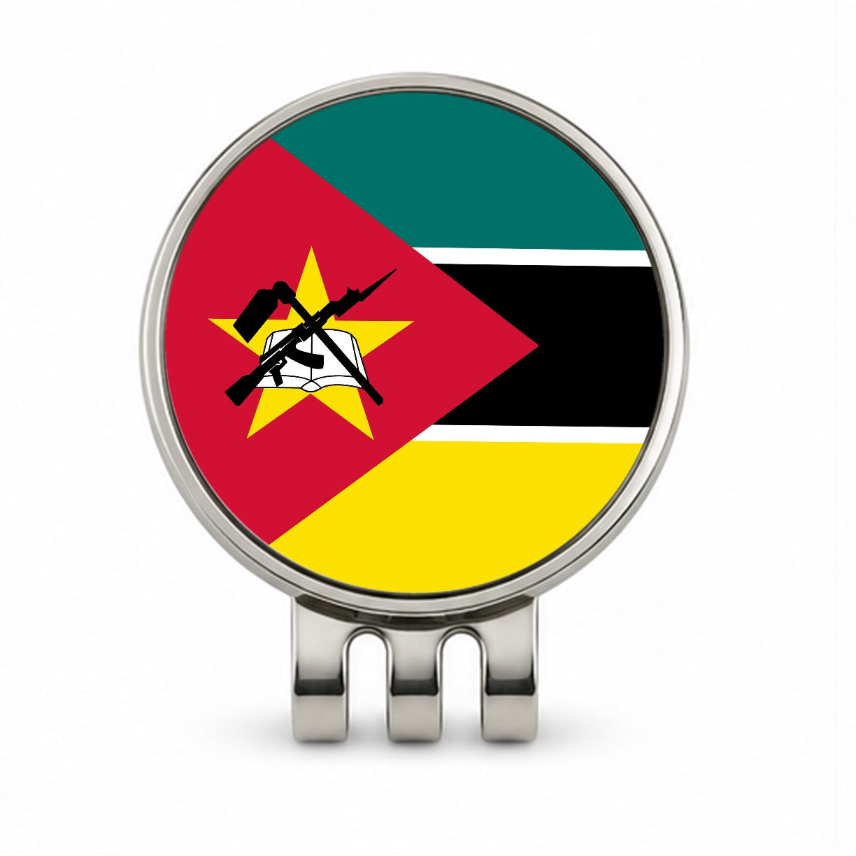 Mozambique Country Flag Golf Hat Clip with Ball Marker