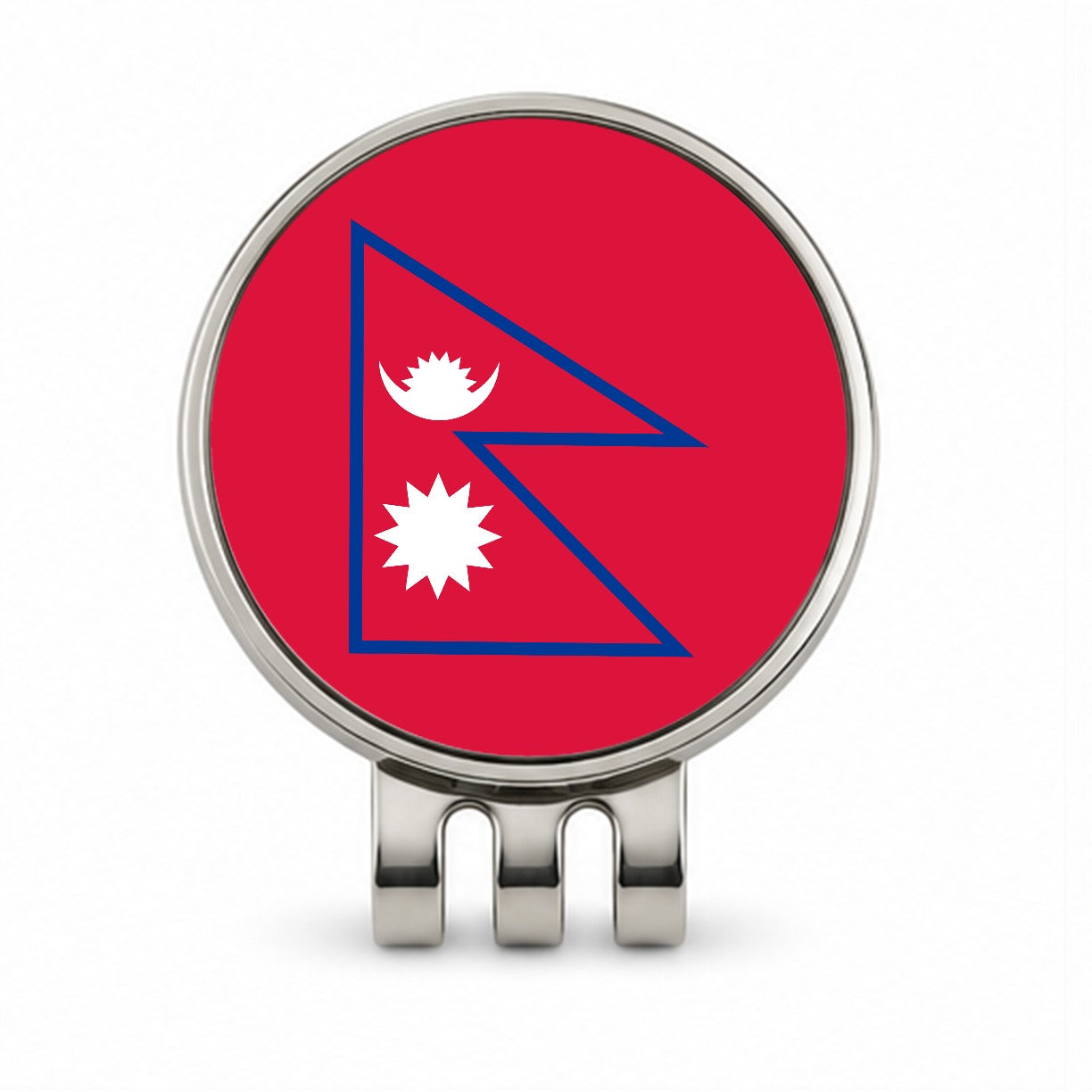 Nepal Country Flag Golf Hat Clip with Ball Marker