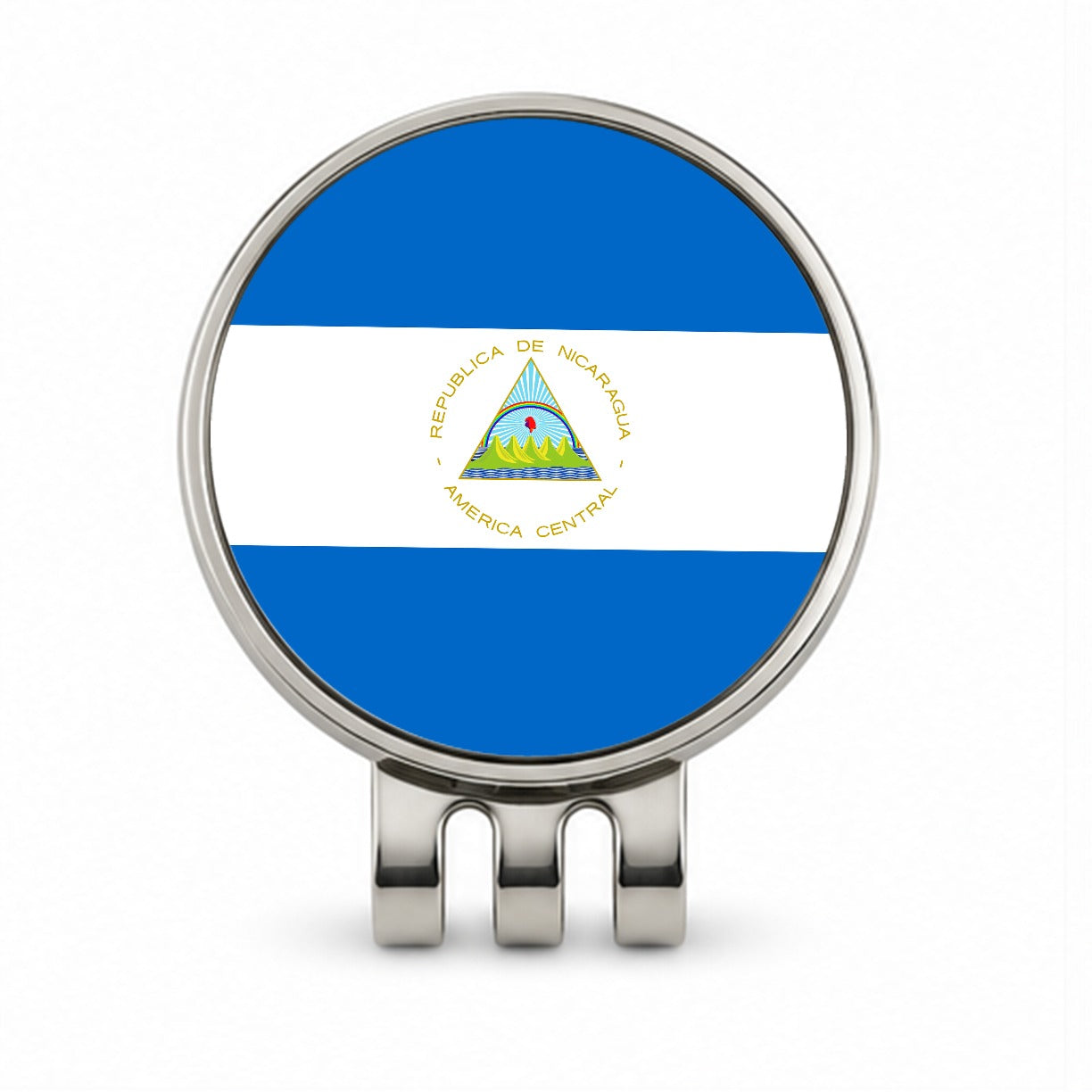 Nicaragua Country Flag Golf Hat Clip with Ball Marker