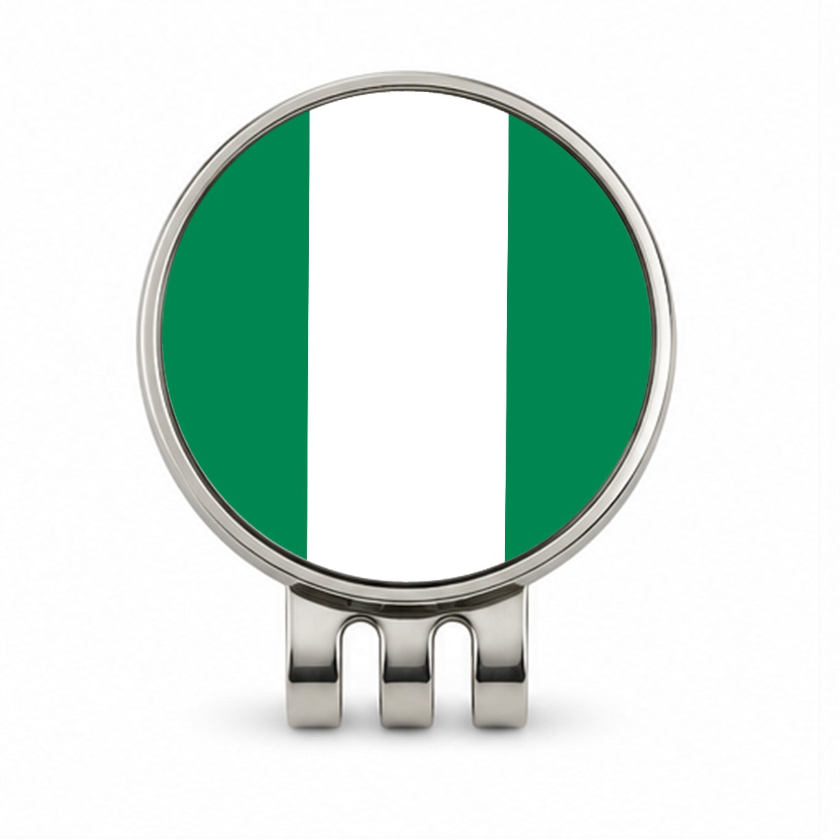 Nigeria Country Flag Golf Hat Clip with Ball Marker