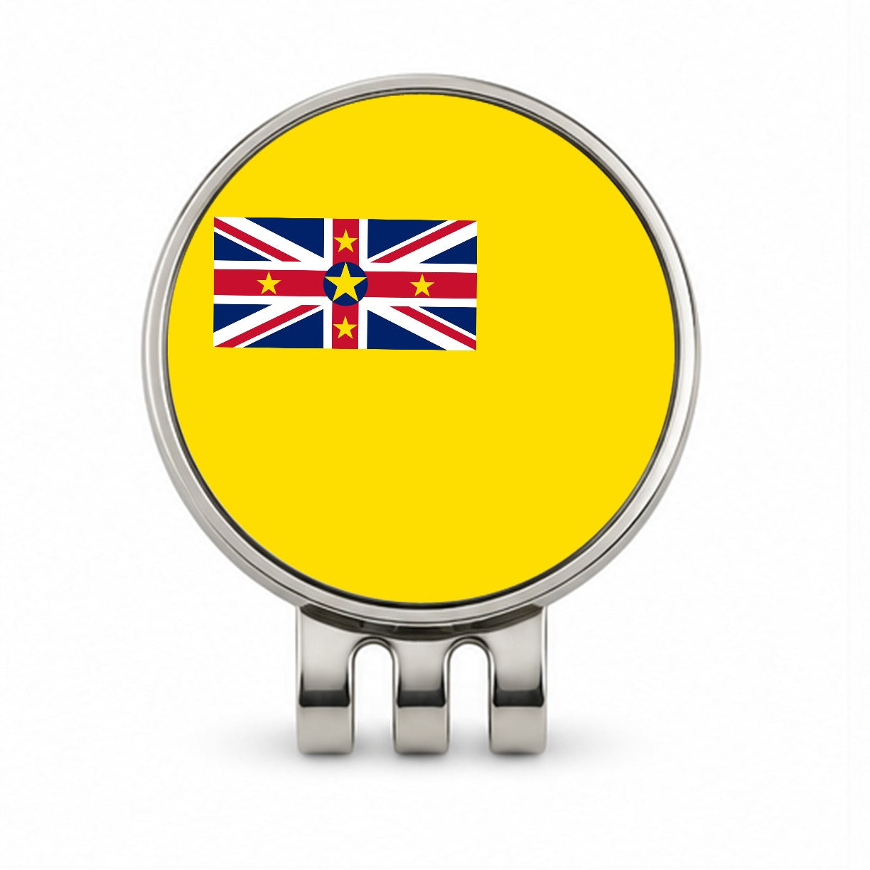 Niue Country Flag Golf Hat Clip with Ball Marker