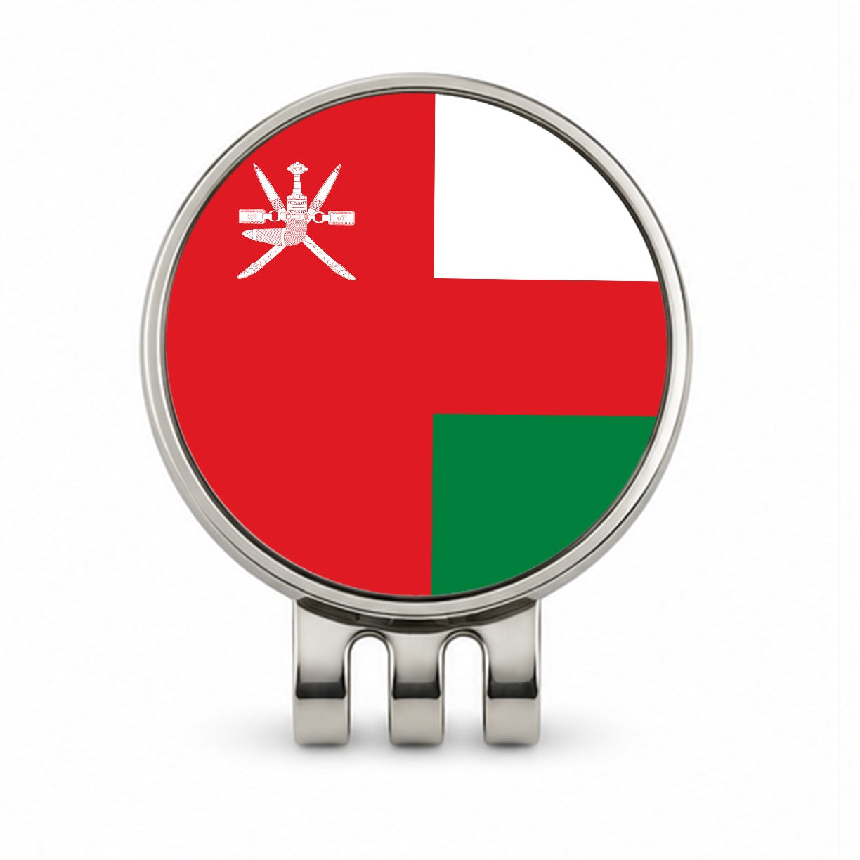 Oman Country Flag Golf Hat Clip with Ball Marker