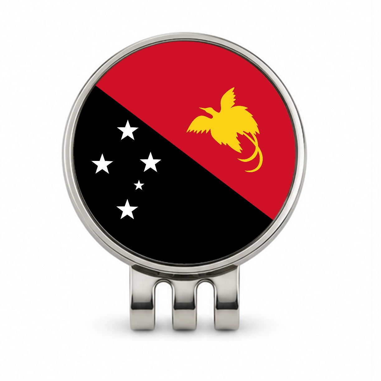 Papua New Guinea Country Flag Golf Hat Clip with Ball Marker