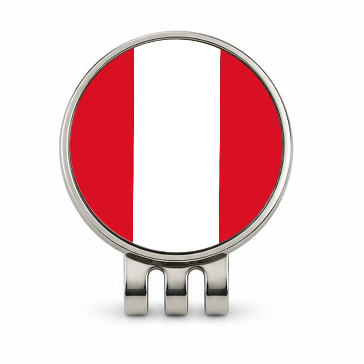 Peru Country Flag Golf Hat Clip with Ball Marker
