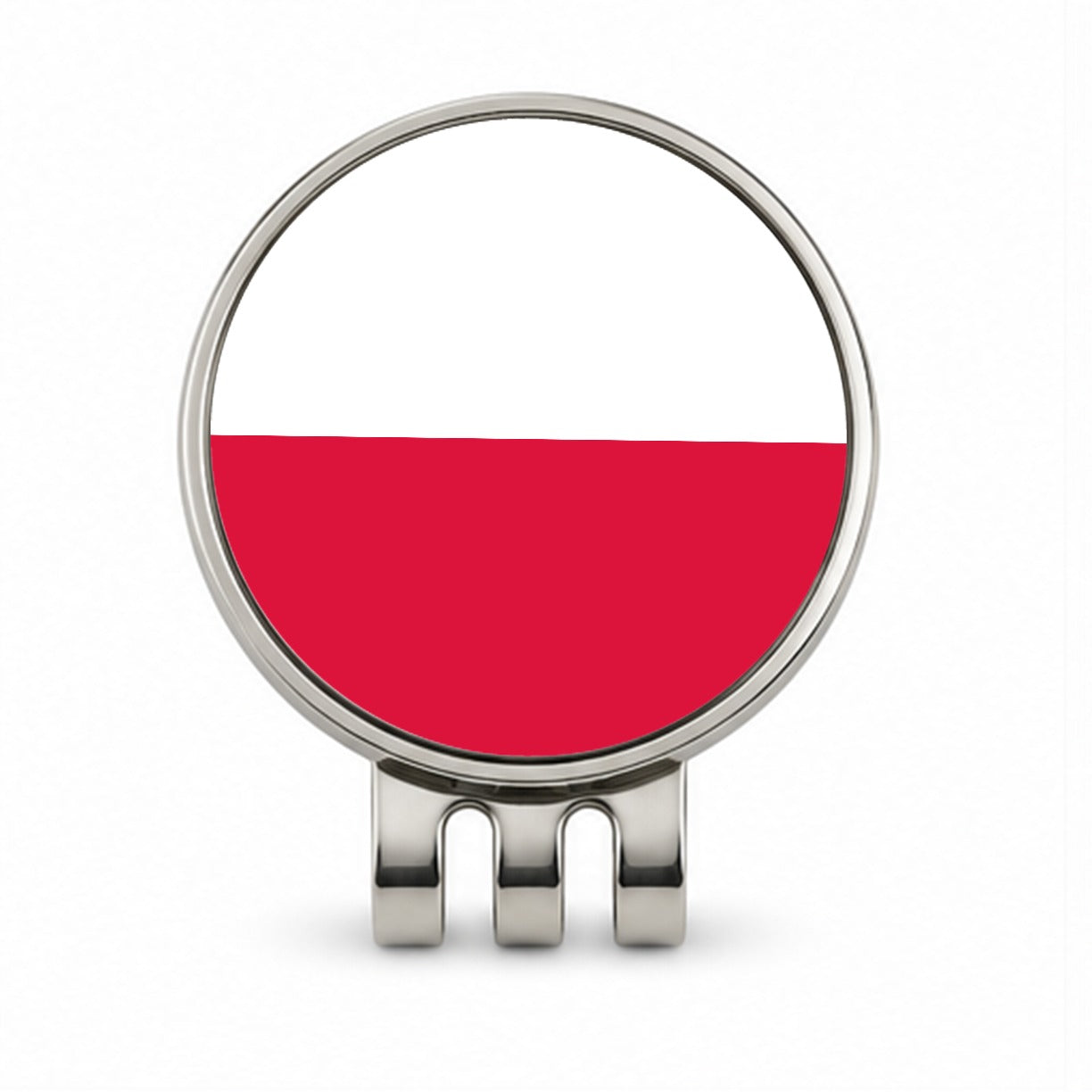 Poland Country Flag Golf Hat Clip with Ball Marker