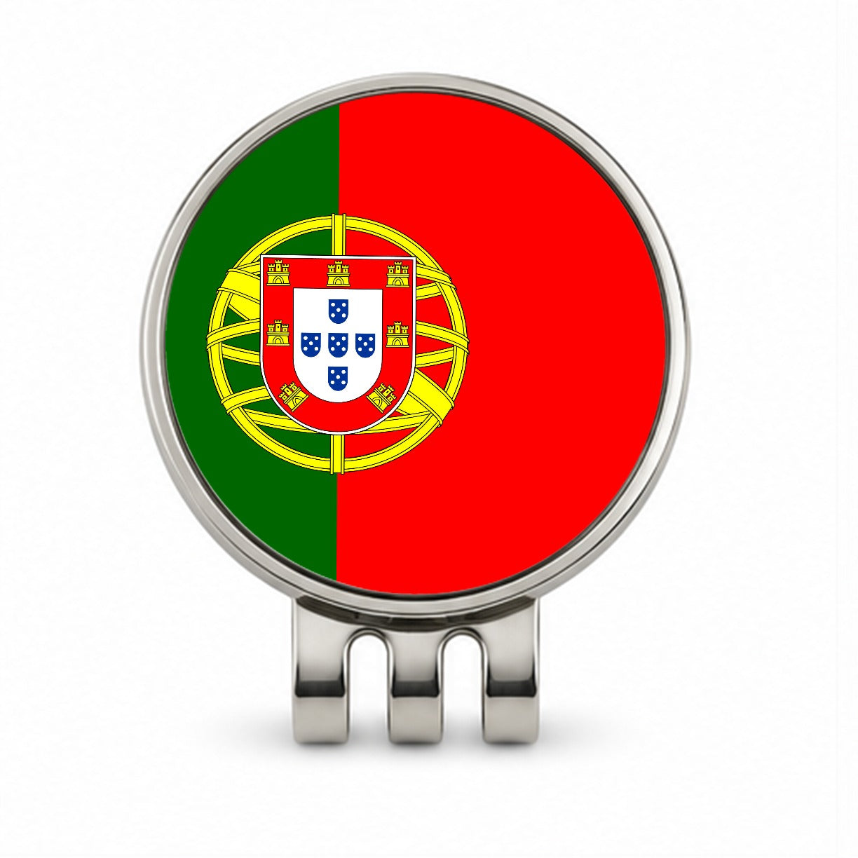 Portugal Country Flag Golf Hat Clip with Ball Marker