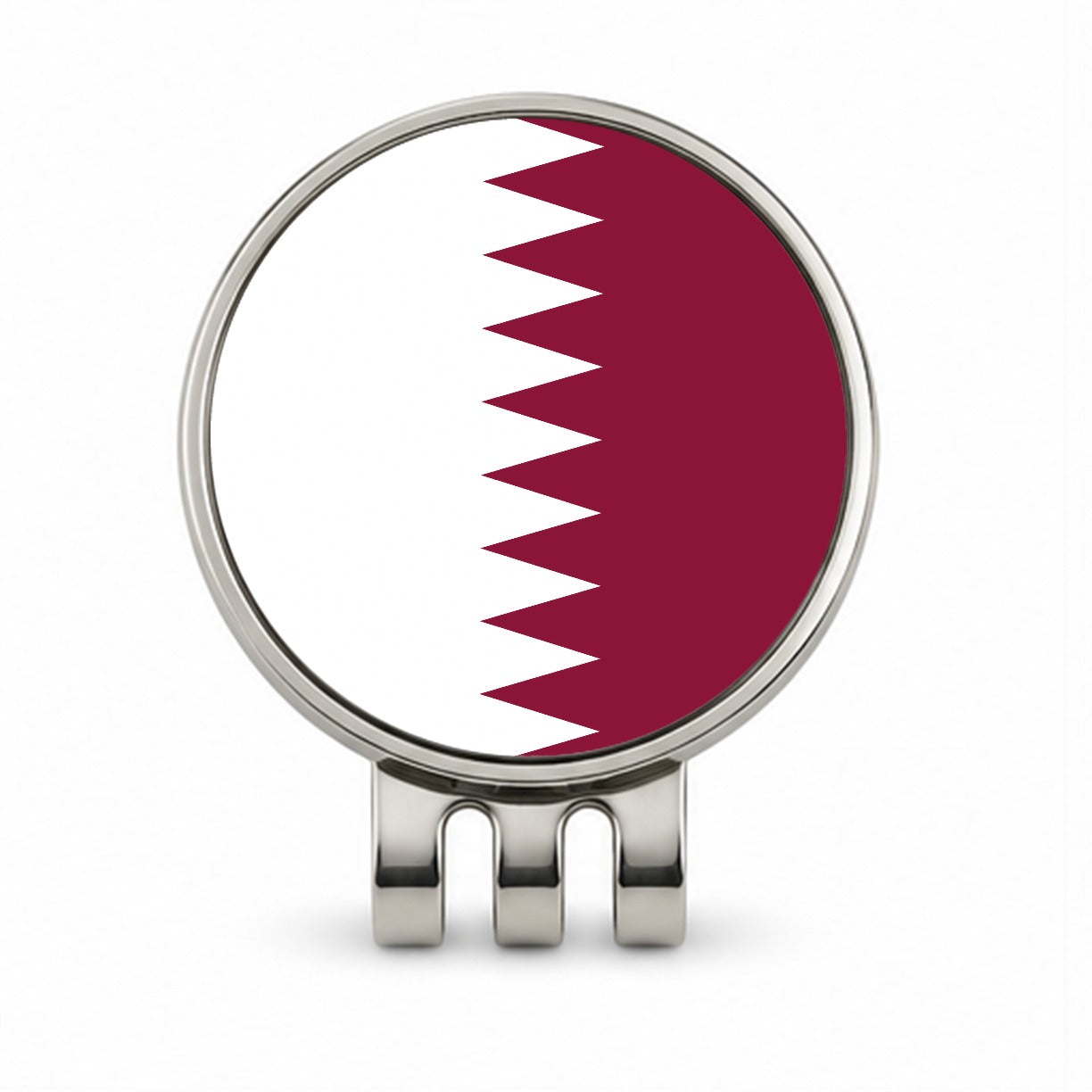 Qatar Country Flag Golf Hat Clip with Ball Marker
