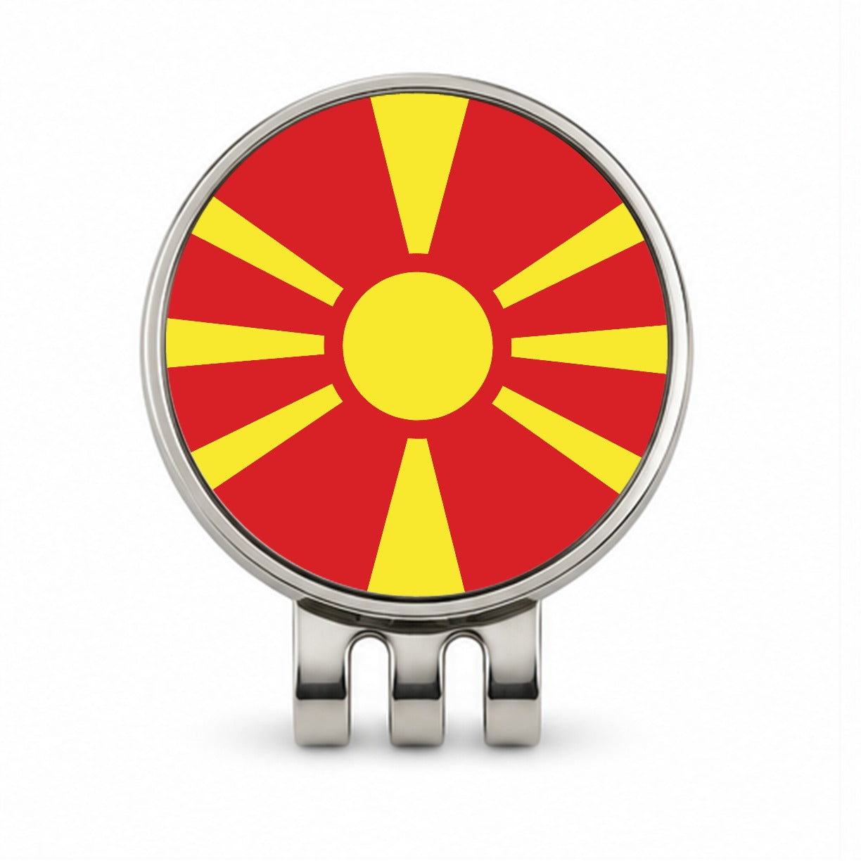 Republic of North Macedonia Country Flag Golf Hat Clip with Ball Marker