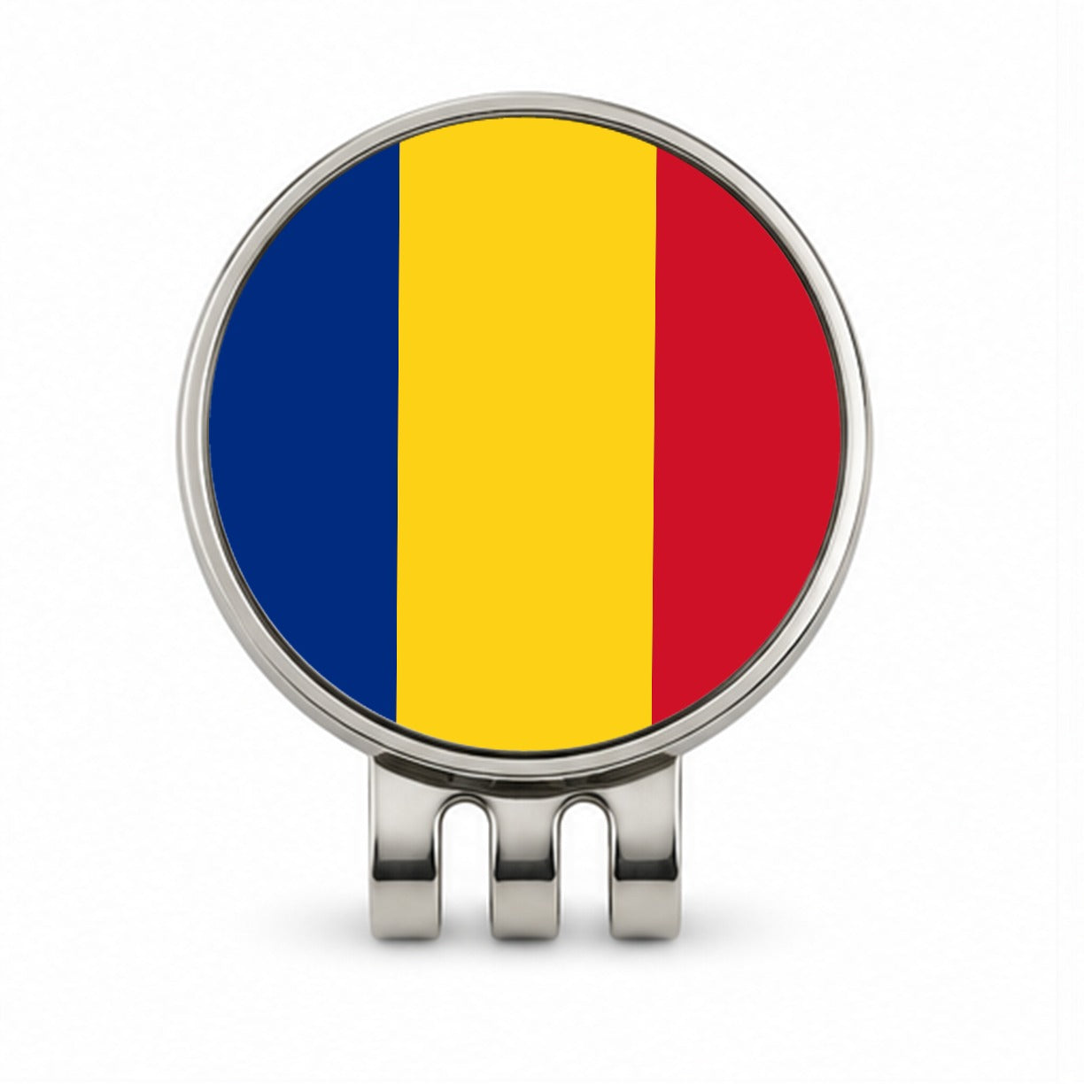 Romania Country Flag Golf Hat Clip with Ball Marker