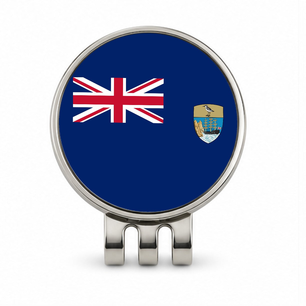 Saint Helena, Ascension and Tristan da Cunha Country Flag Golf Hat Clip with Ball Marker