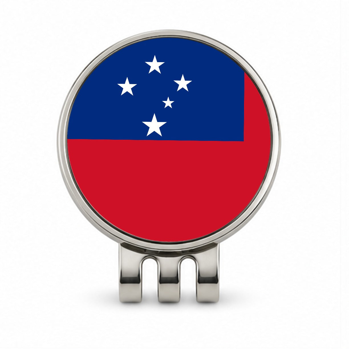 Samoa Country Flag Golf Hat Clip with Ball Marker