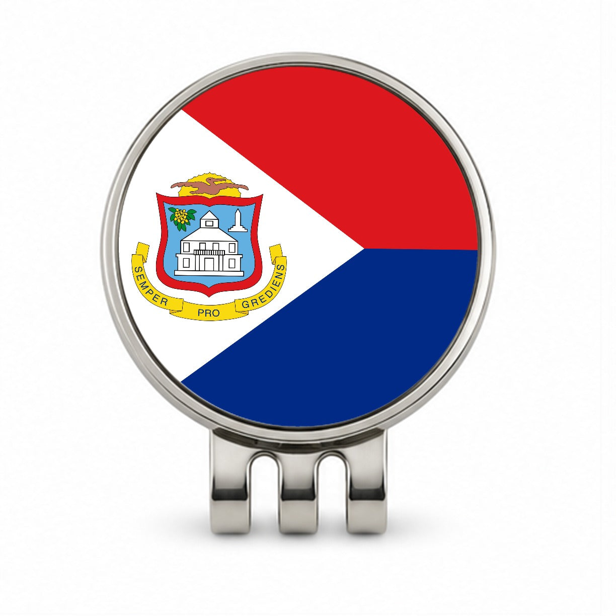Sint Maarten (Dutch part) Country Flag Golf Hat Clip with Ball Marker