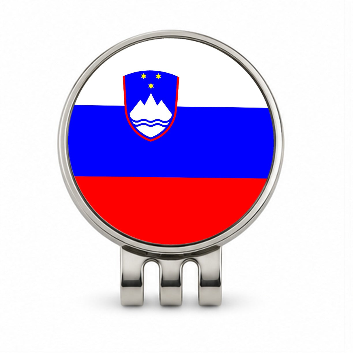 Slovenia Country Flag Golf Hat Clip with Ball Marker