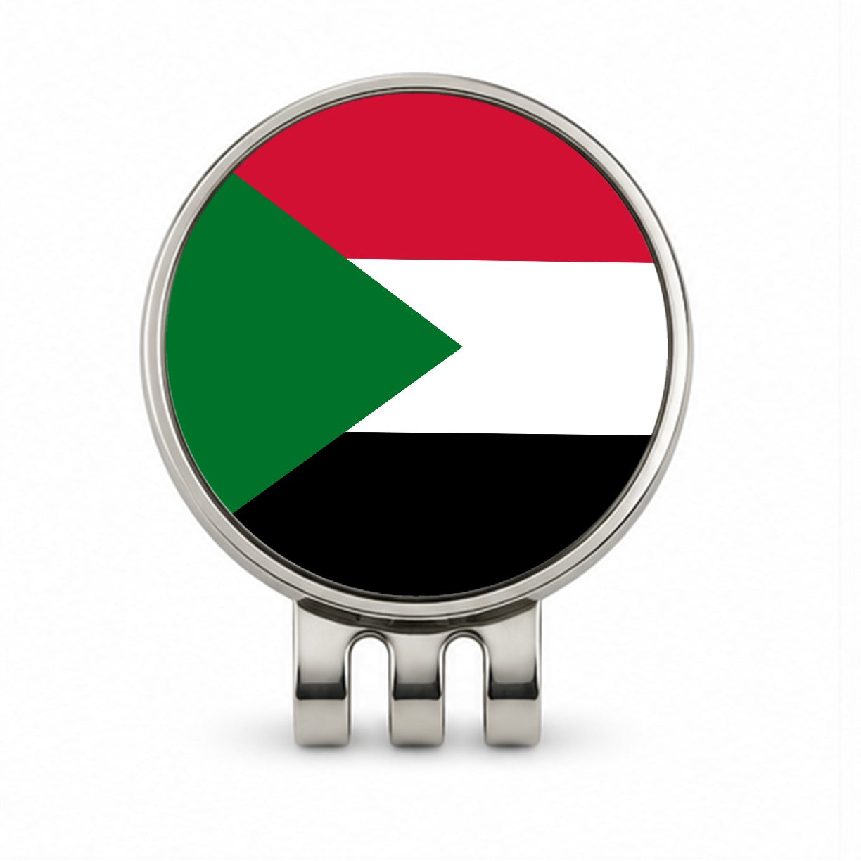 Sudan (the) Country Flag Golf Hat Clip with Ball Marker