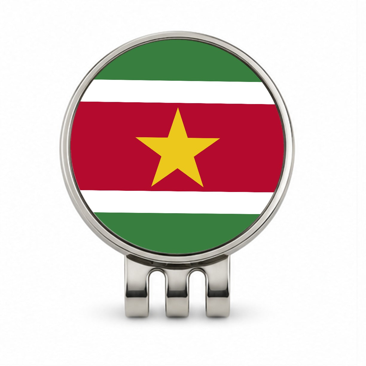 Suriname Country Flag Golf Hat Clip with Ball Marker