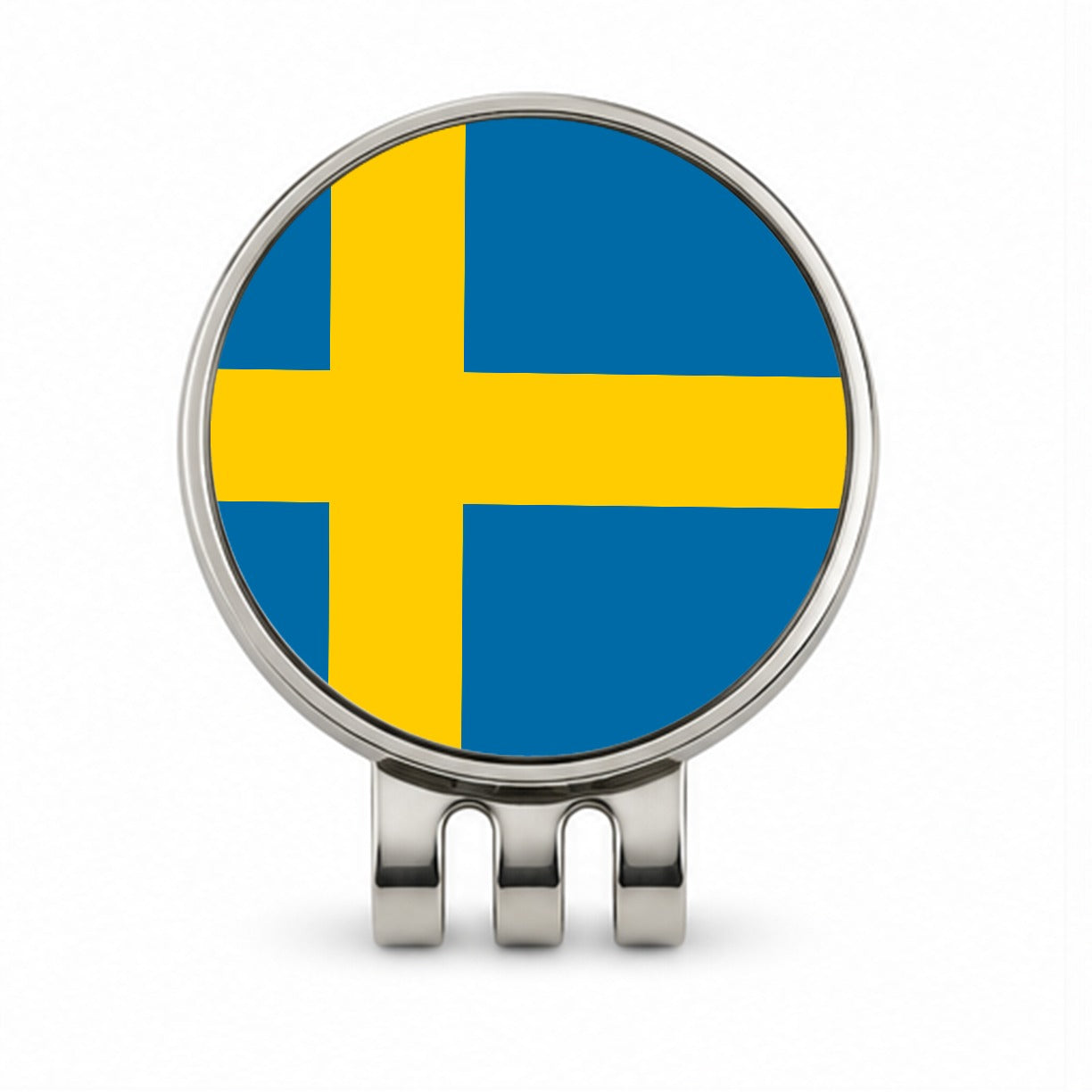 Sweden Country Flag Golf Hat Clip with Ball Marker