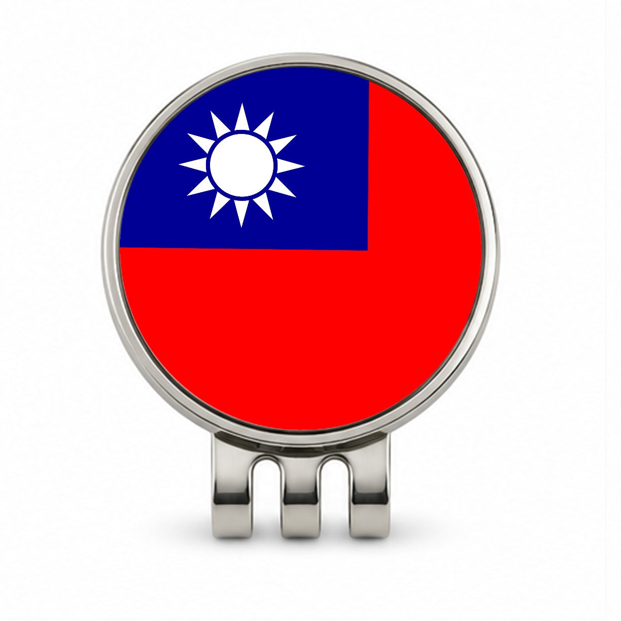 Taiwan Country Flag Golf Hat Clip with Ball Marker