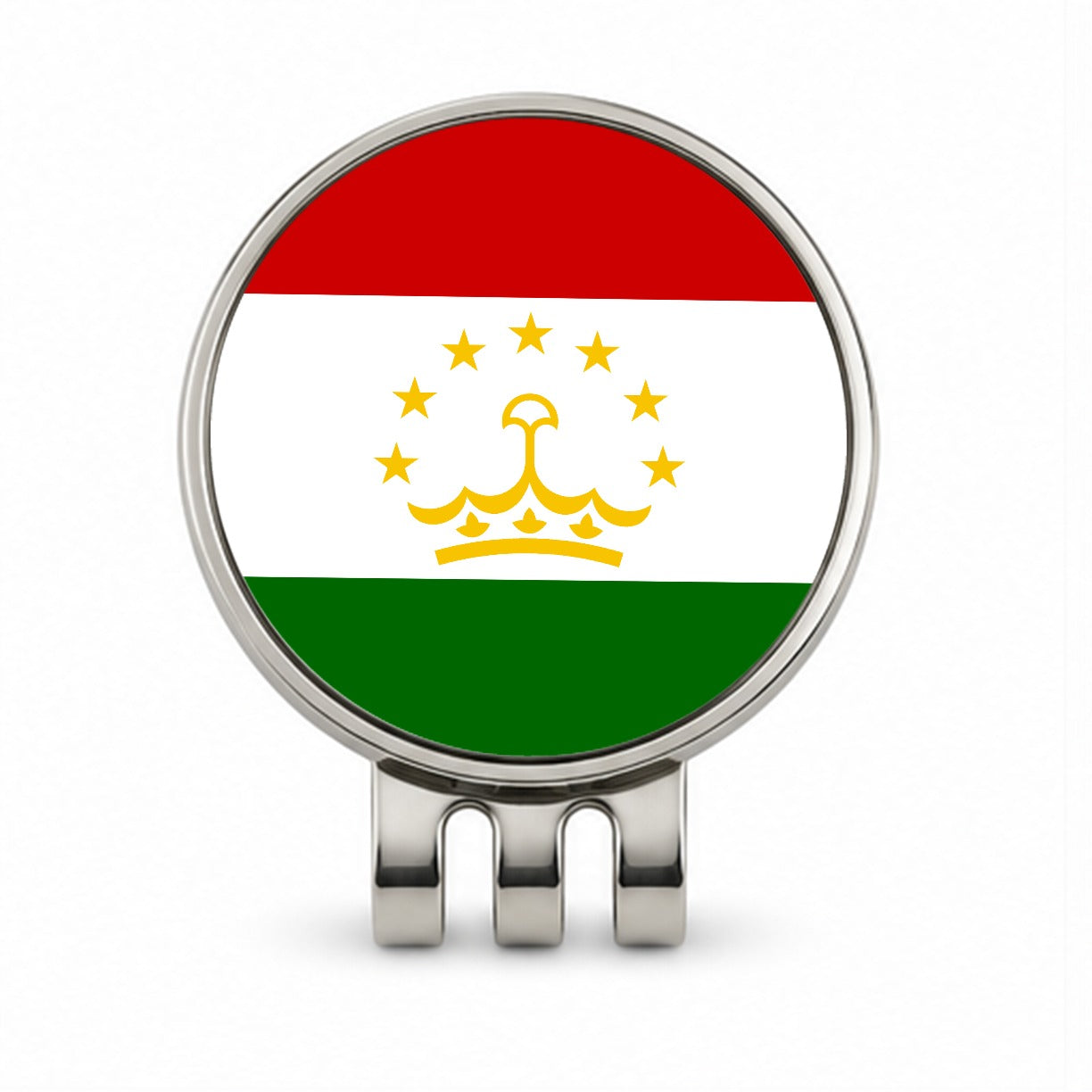 Tajikistan Country Flag Golf Hat Clip with Ball Marker