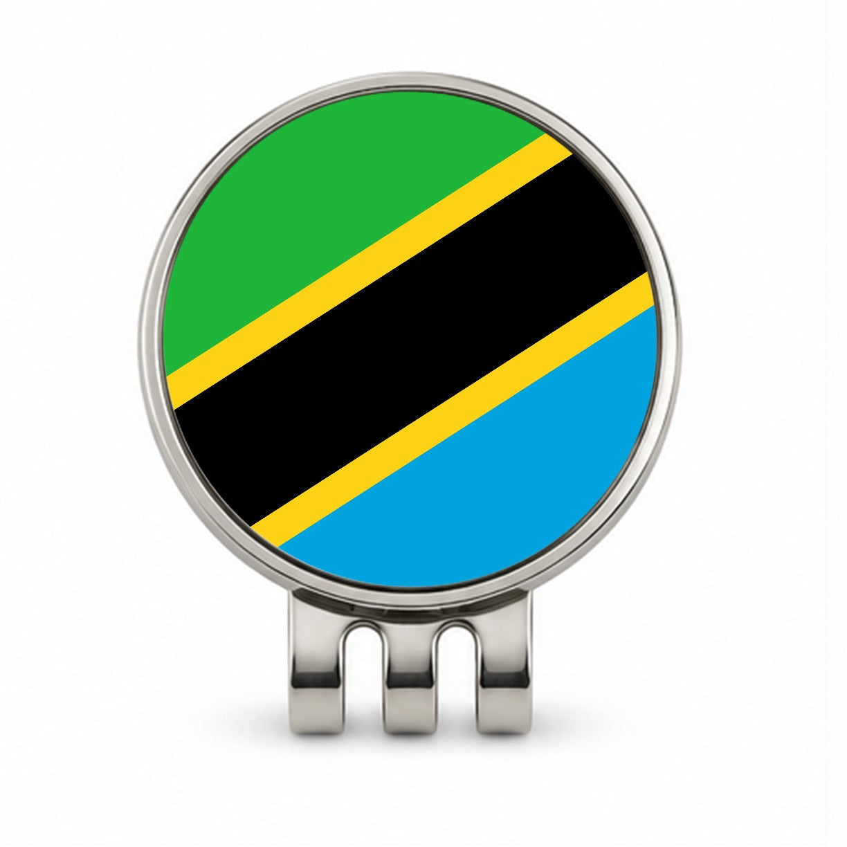 Tanzania, United Republic of Country Flag Golf Hat Clip with Ball Marker