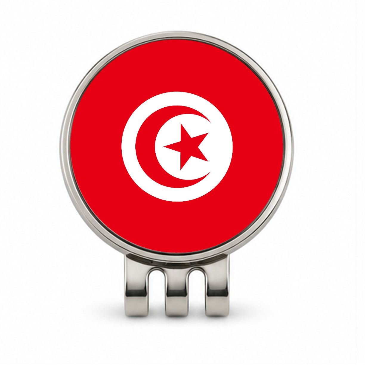 Tunisia Country Flag Golf Hat Clip with Ball Marker