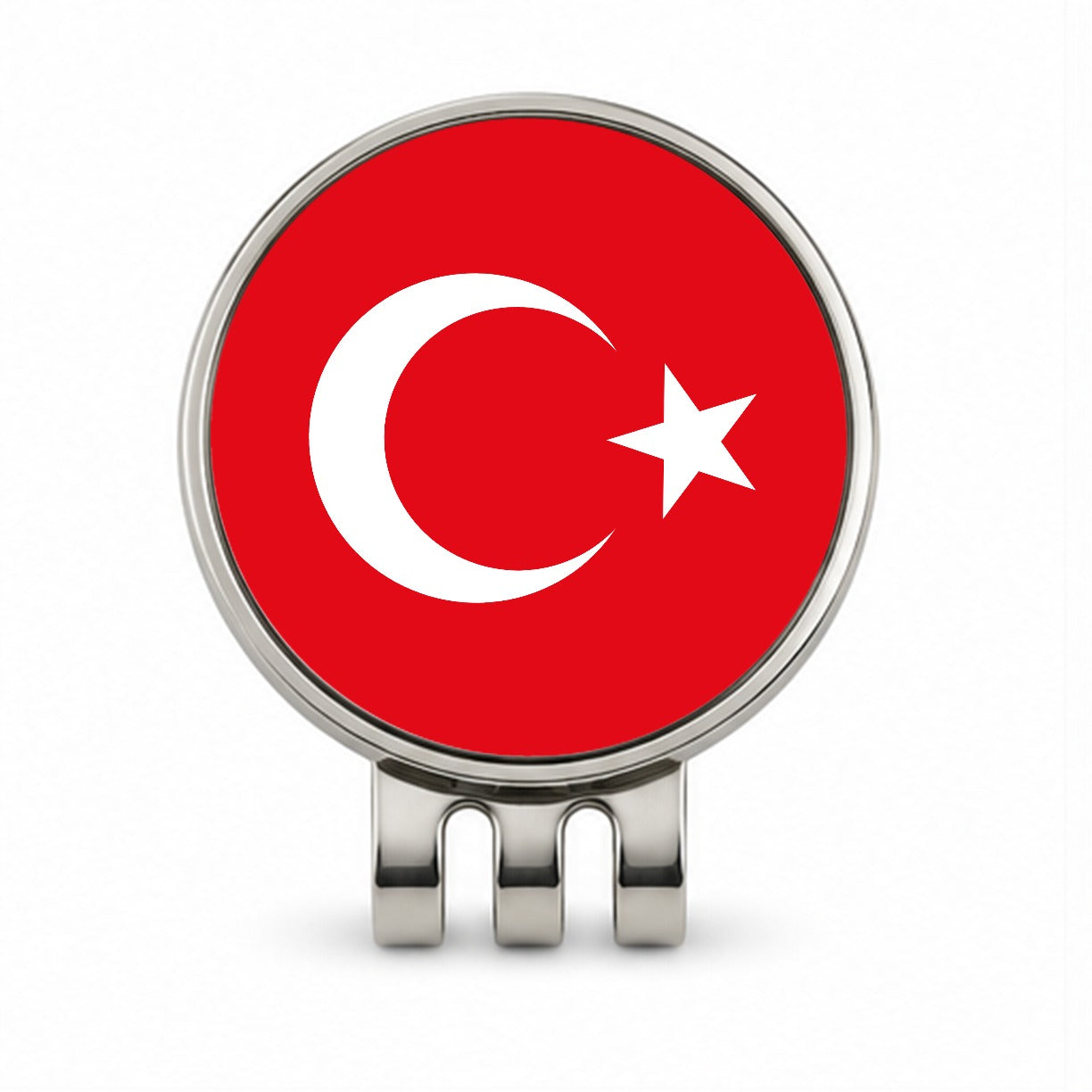 Turkey Country Flag Golf Hat Clip with Ball Marker