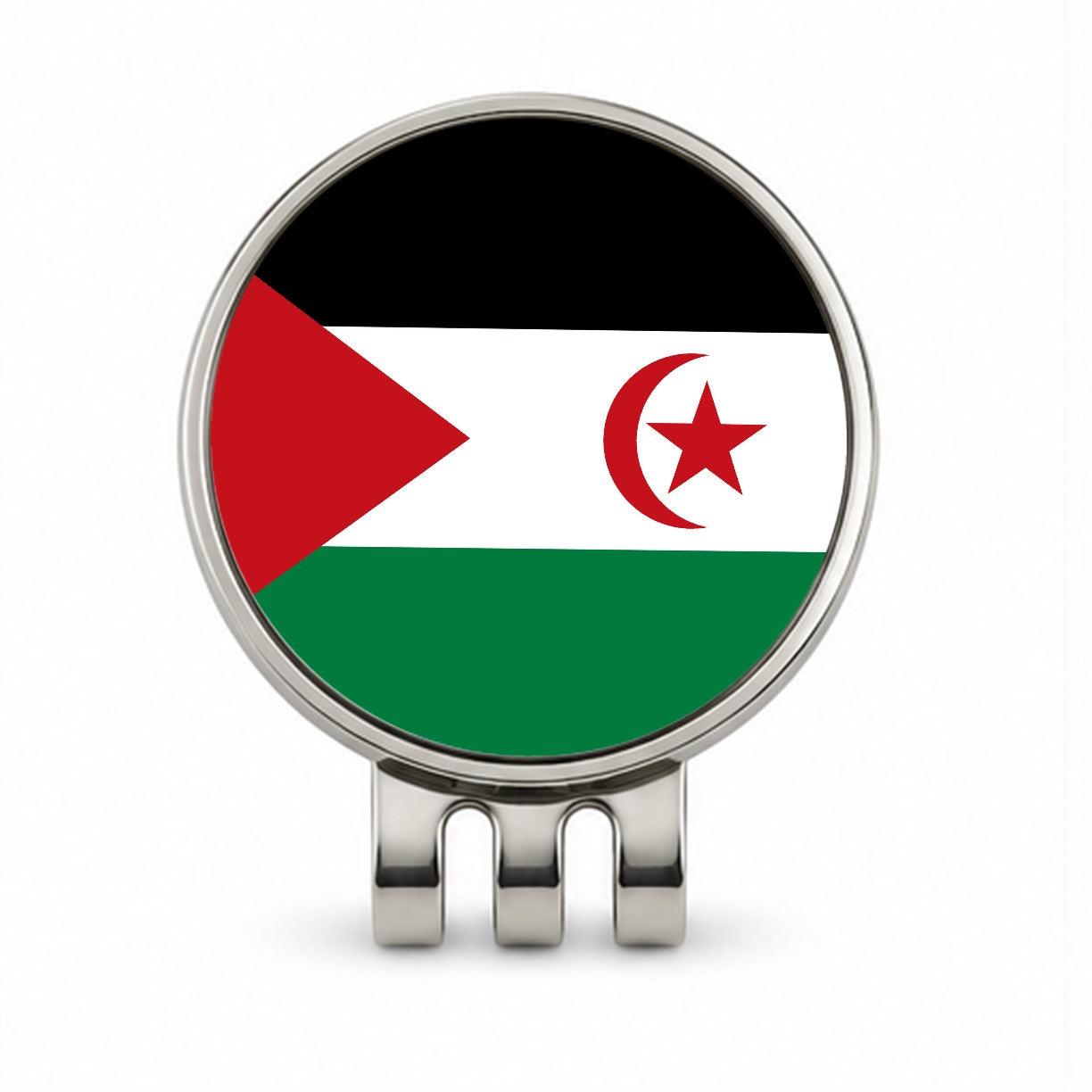 Western Sahara Country Flag Golf Hat Clip with Ball Marker