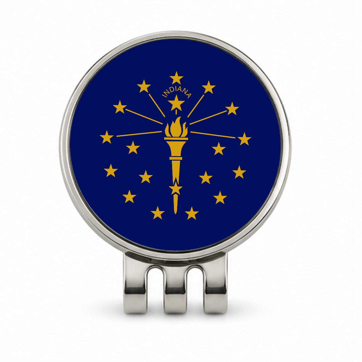 Indiana IN State Flag Golf Hat Clip with Ball Marker