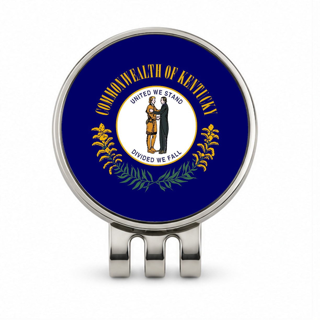 Kentucky KY State Flag Golf Hat Clip with Ball Marker