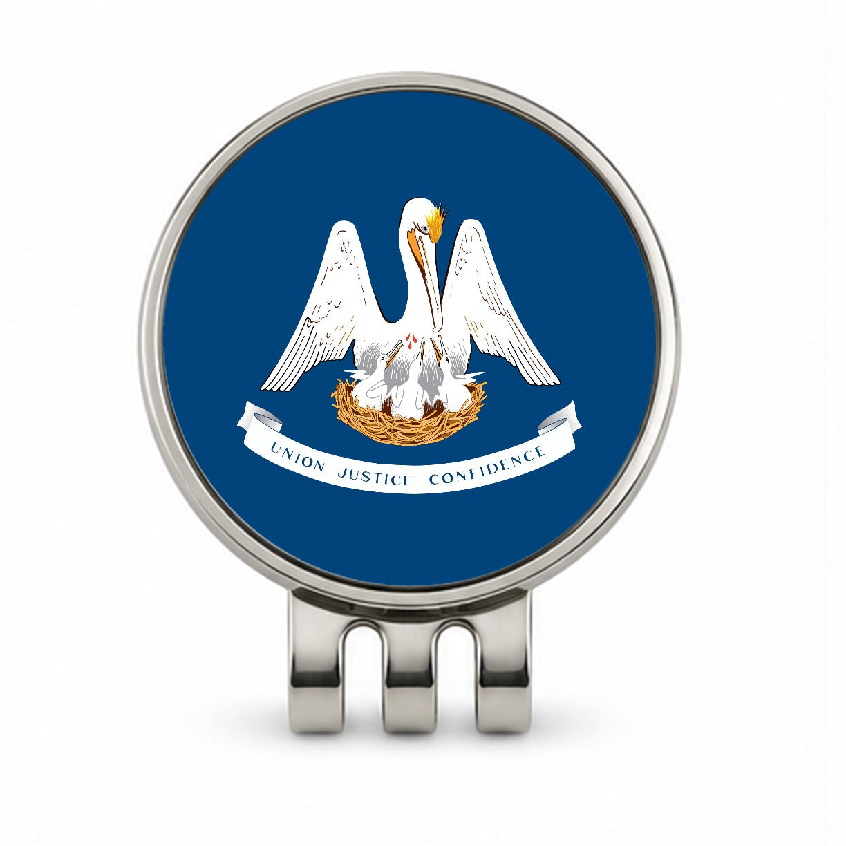 Louisiana LA State Flag Golf Hat Clip with Ball Marker
