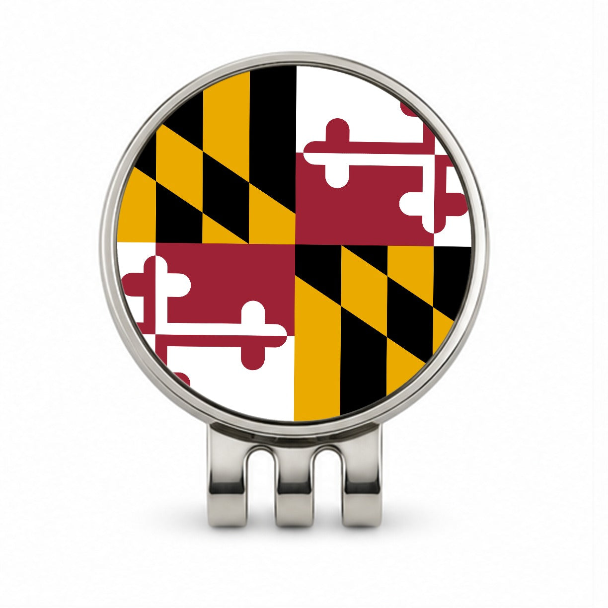 Maryland MD State Flag Golf Hat Clip with Ball Marker