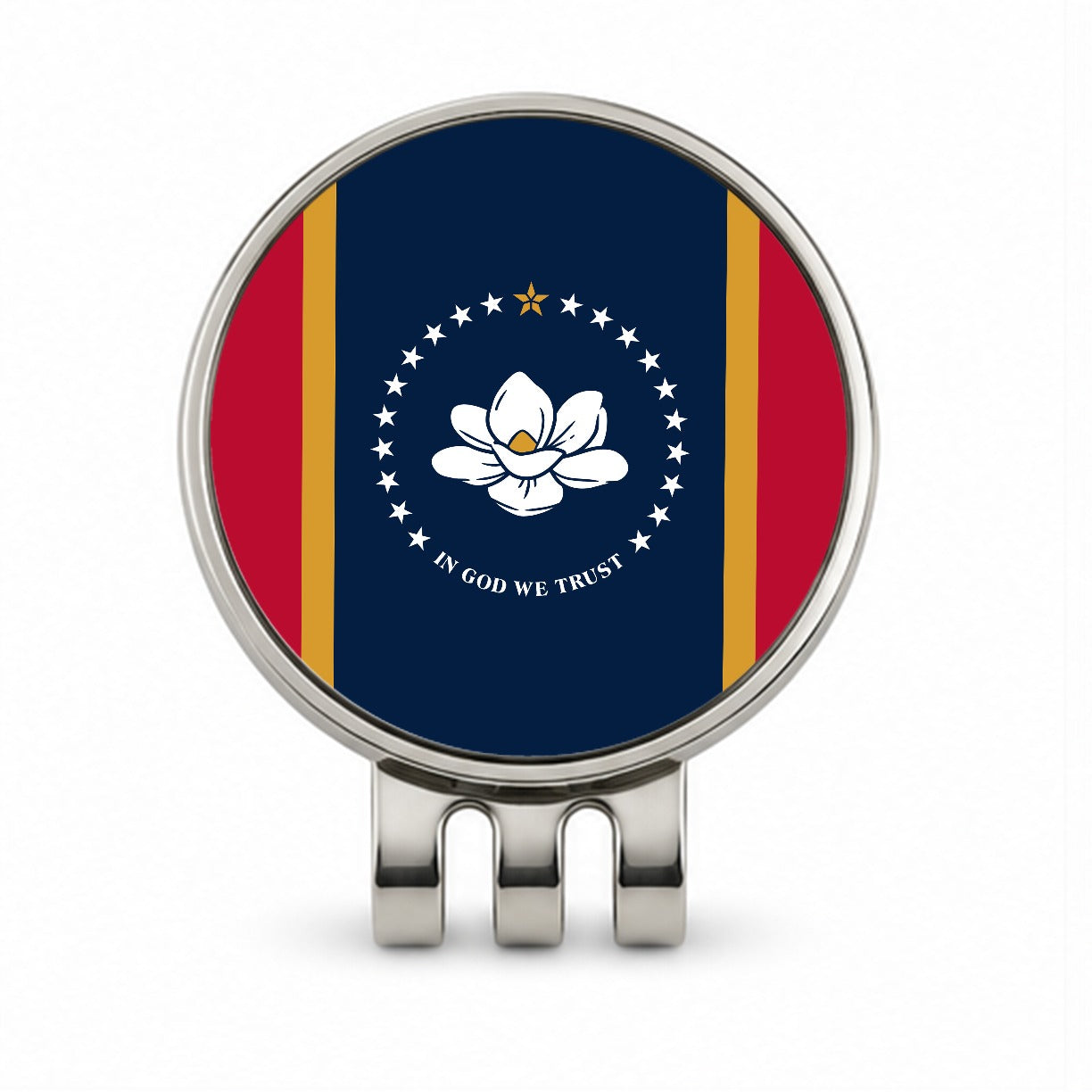 Mississippi MS State Flag Golf Hat Clip with Ball Marker