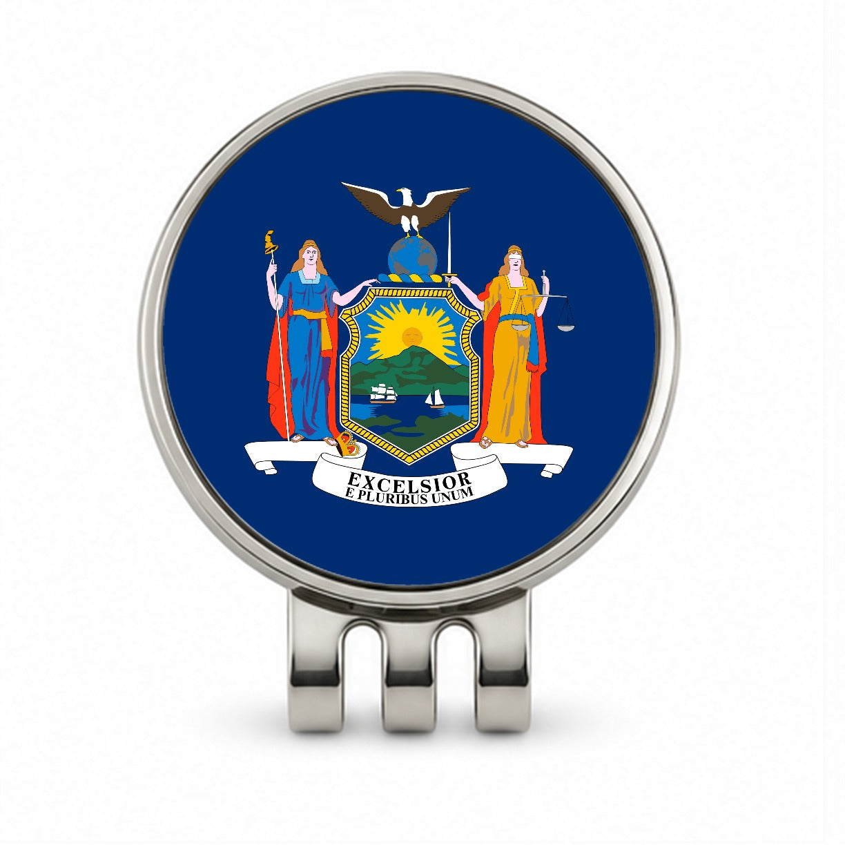 New York NY State Flag Golf Hat Clip with Ball Marker