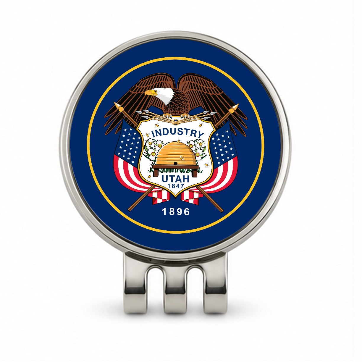 Utah UT State Flag Golf Hat Clip with Ball Marker