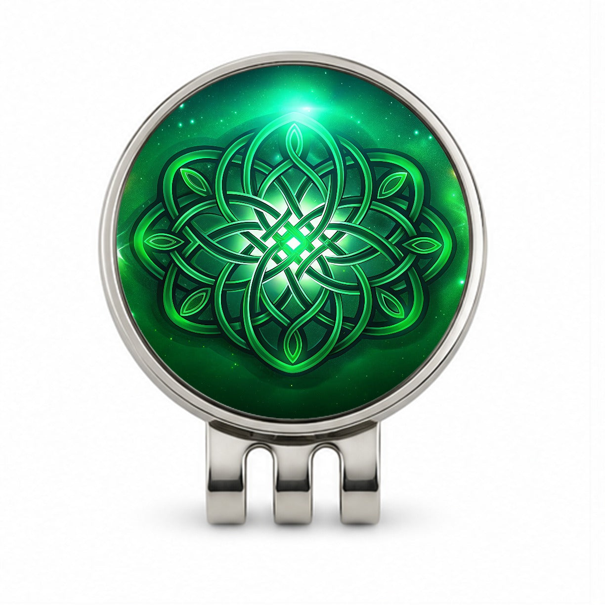 Celtic Knot Irish Eternity Love Green Golf Hat Clip with Ball Marker
