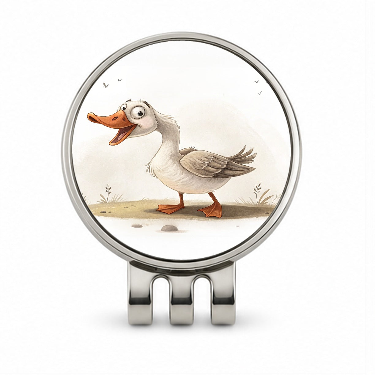 Funny Silly Goose Golf Hat Clip with Ball Marker