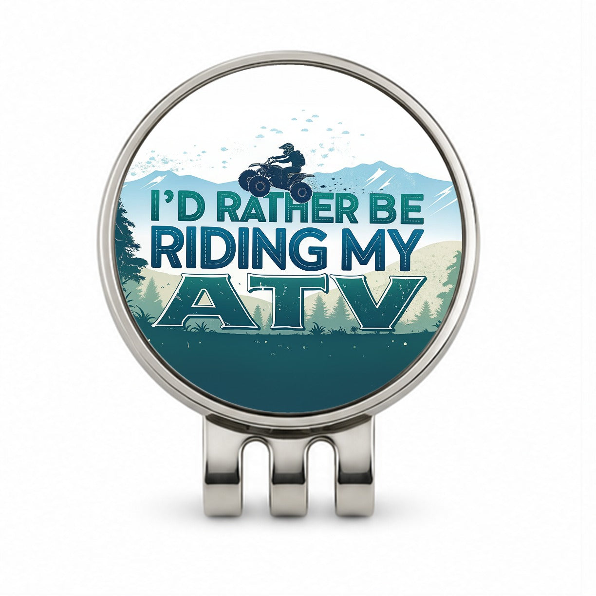 I'd Rather Be Riding My ATV Golf Hat Clip with Ball Marker