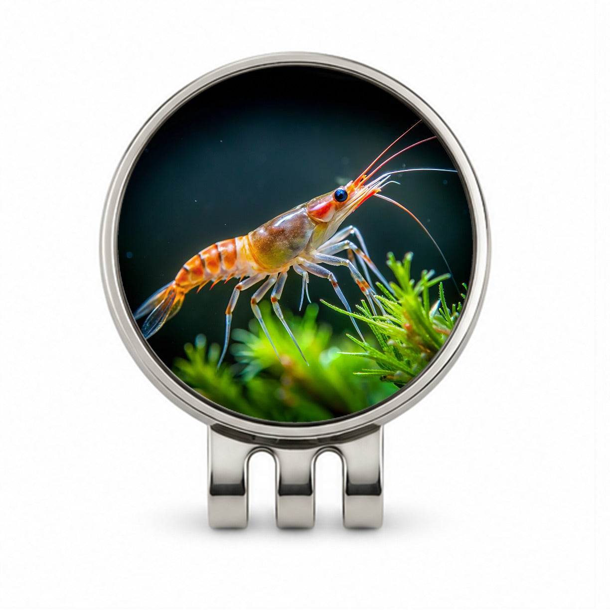 Shrimp Swimming Golf Hat Clip with Ball Marker