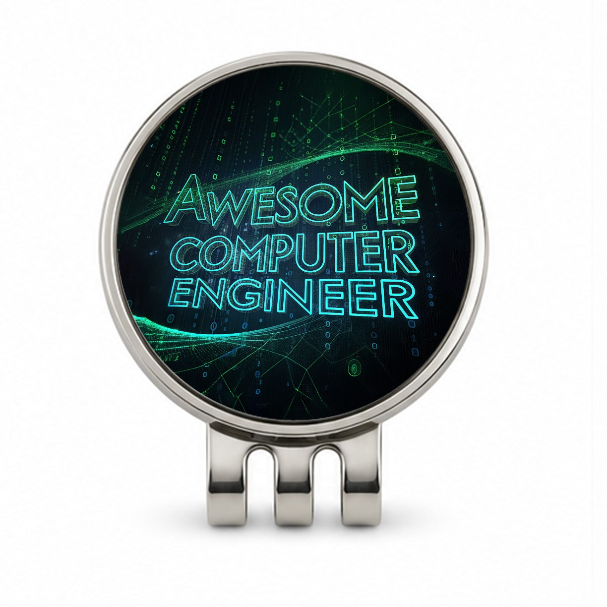 Awesome Computer Engineer Inspirational Golf Hat Clip with Ball Marker