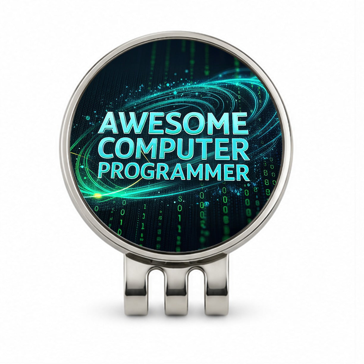 Awesome Computer Programmer Inspirational Golf Hat Clip with Ball Marker