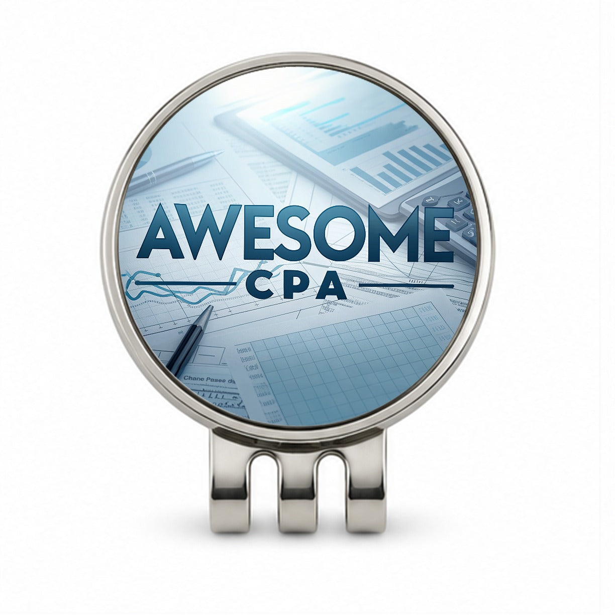 Awesome CPA Inspirational Golf Hat Clip with Ball Marker