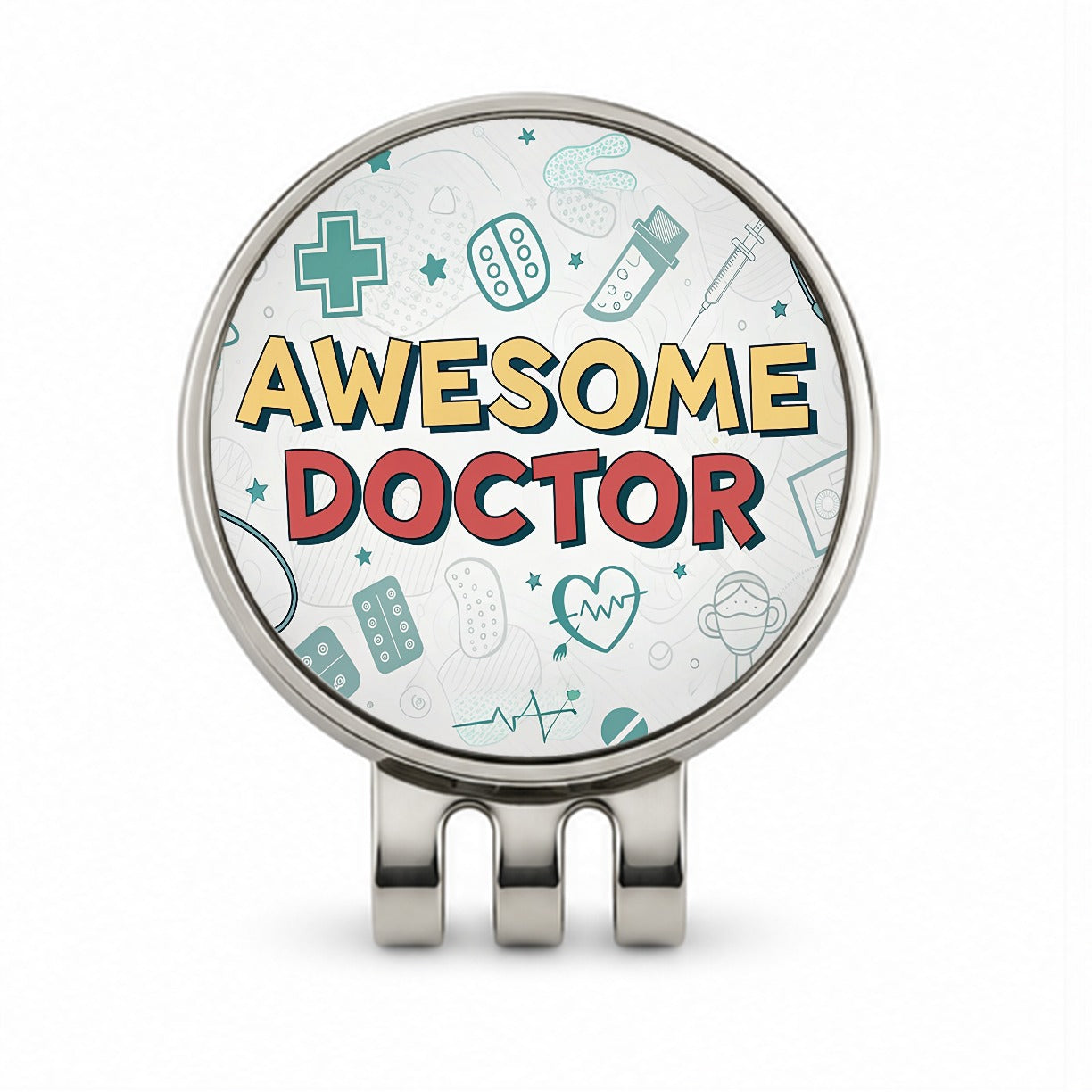 Awesome Doctor MD Inspirational Golf Hat Clip with Ball Marker
