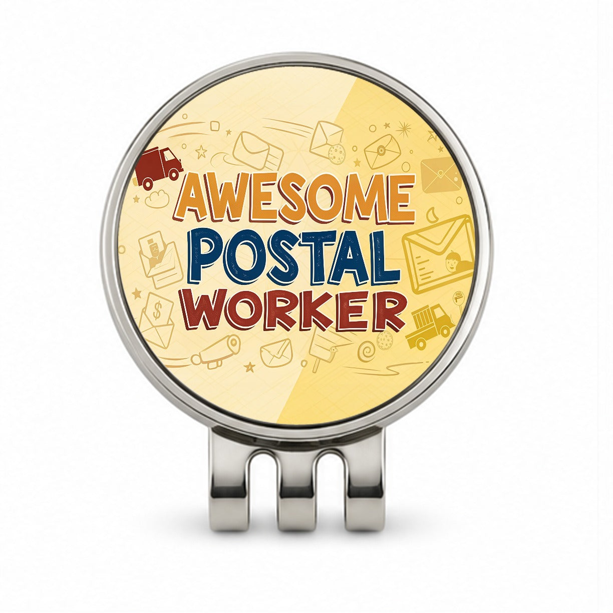 Awesome Postal Worker Inspirational Golf Hat Clip with Ball Marker