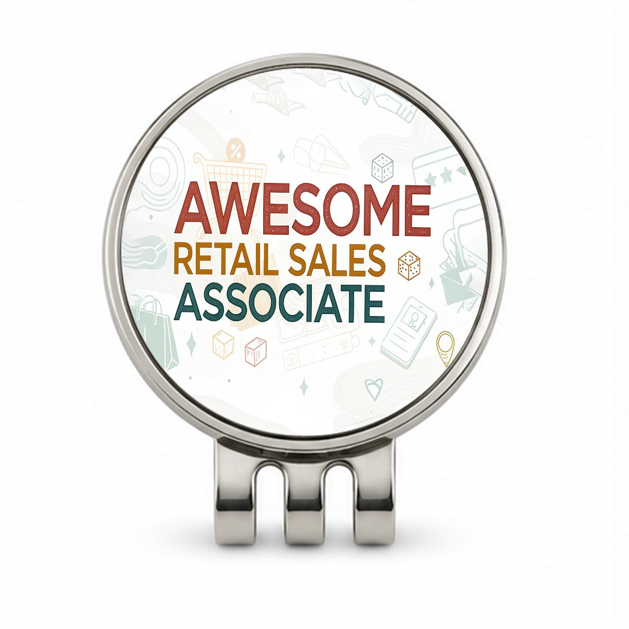 Awesome Retail Sales Associate Inspirational Golf Hat Clip with Ball Marker