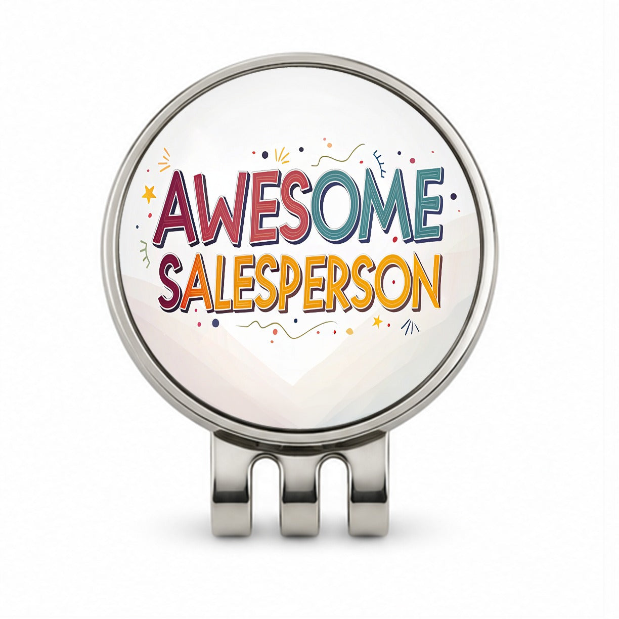 Awesome Salesperson Inspirational Golf Hat Clip with Ball Marker