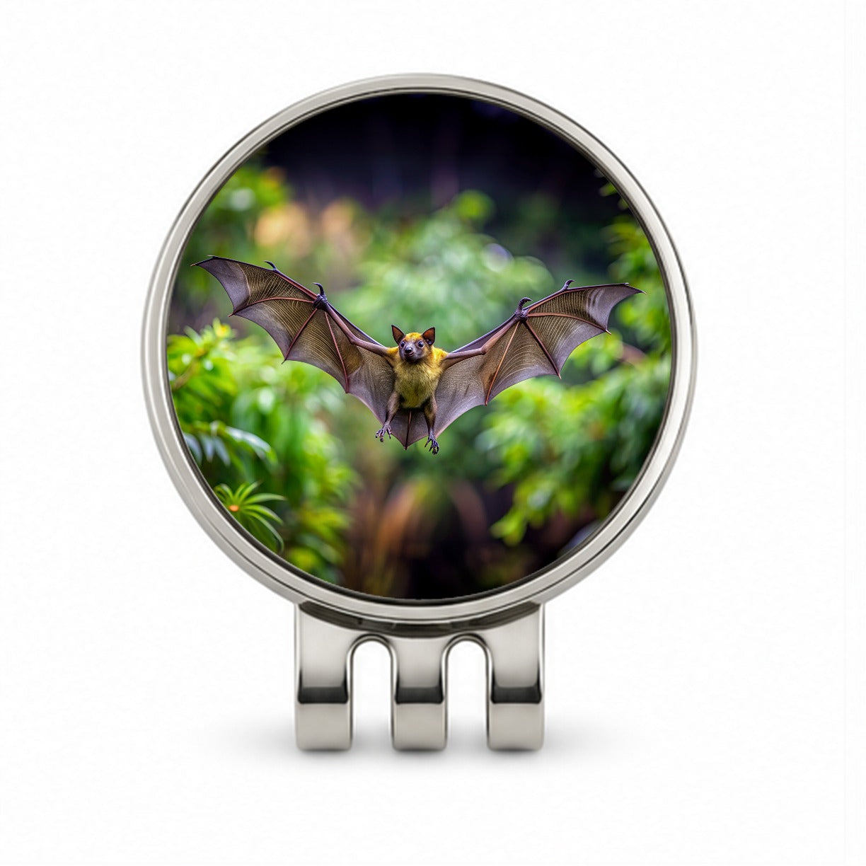 Bat Flying Photo Golf Hat Clip with Ball Marker