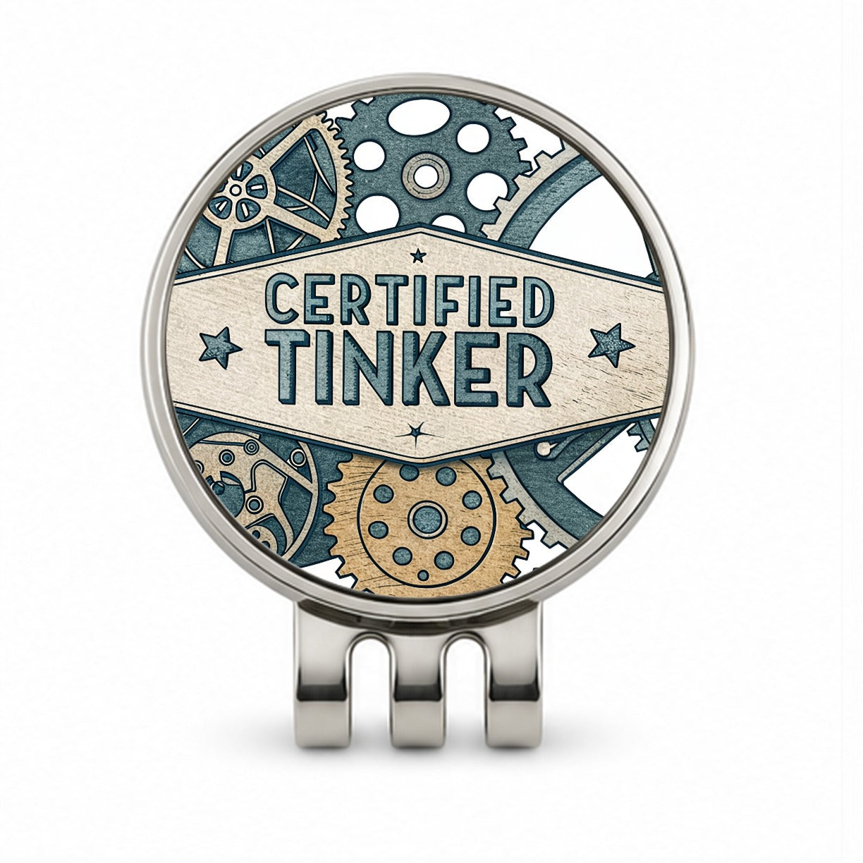 Certified Tinker Gears Golf Hat Clip with Ball Marker