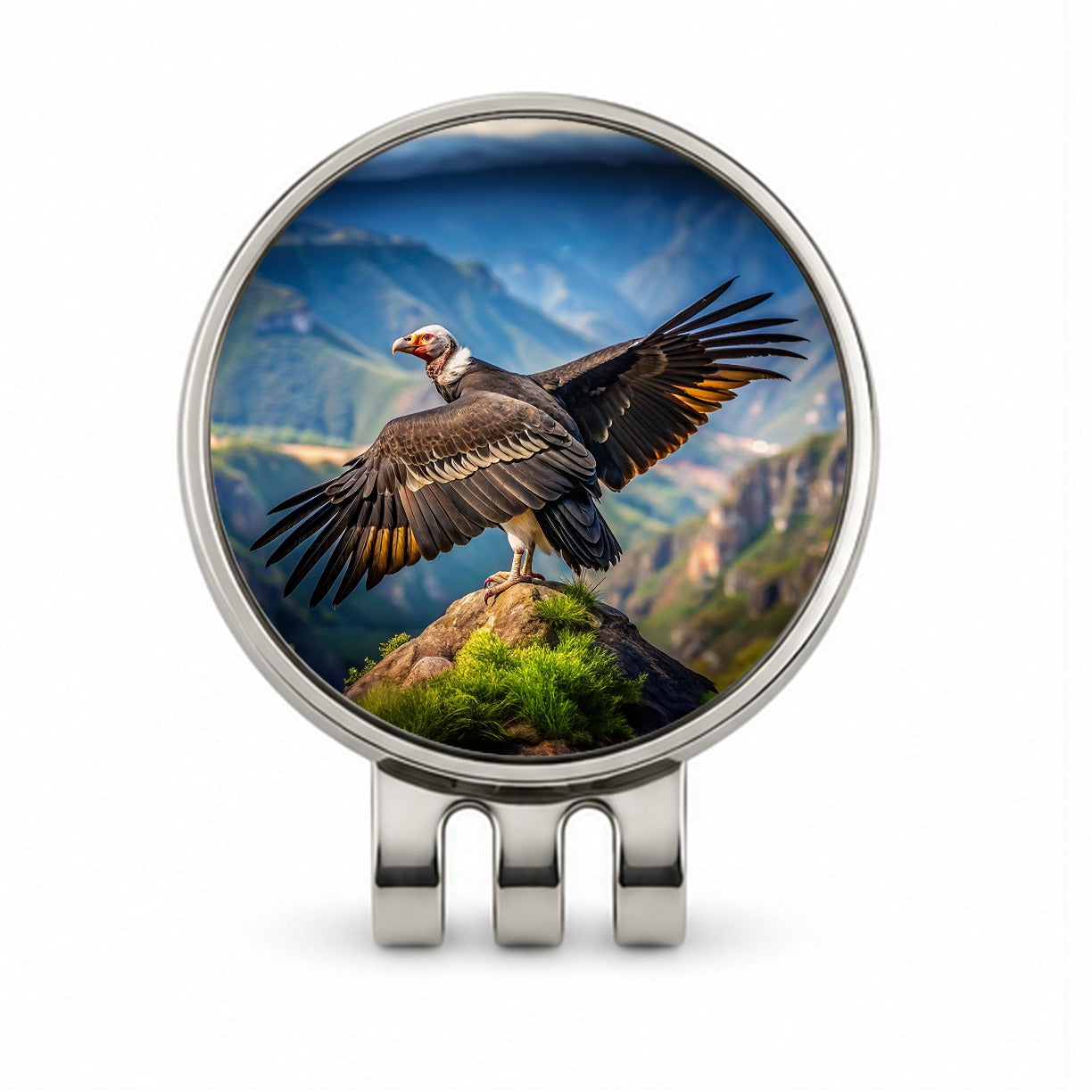 Condor on Mountain Top Golf Hat Clip with Ball Marker