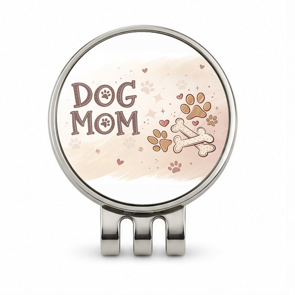 Dog Mom Paw Prints Treats Golf Hat Clip with Ball Marker