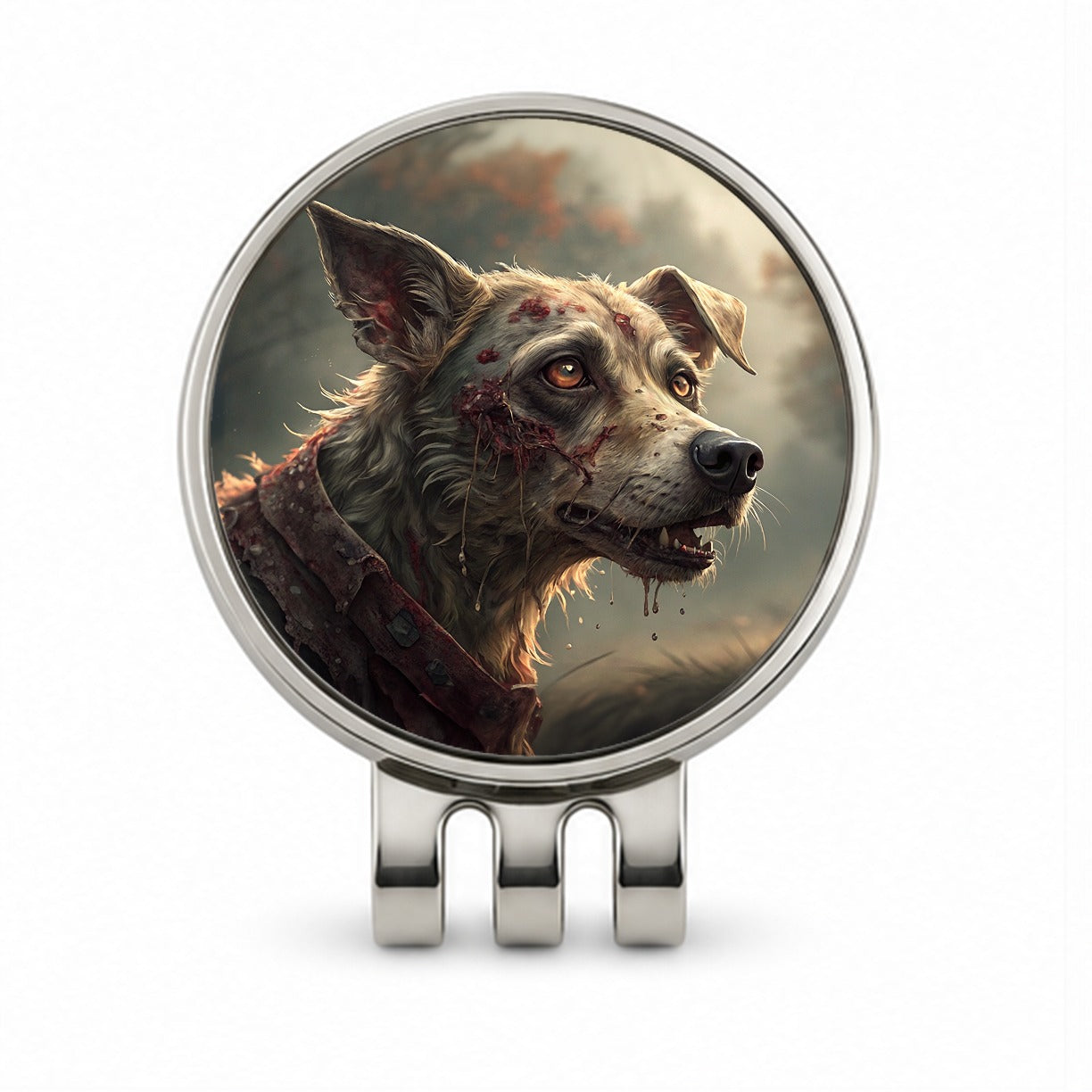 Dog Zombie Creepy Scary Halloween Golf Hat Clip with Ball Marker