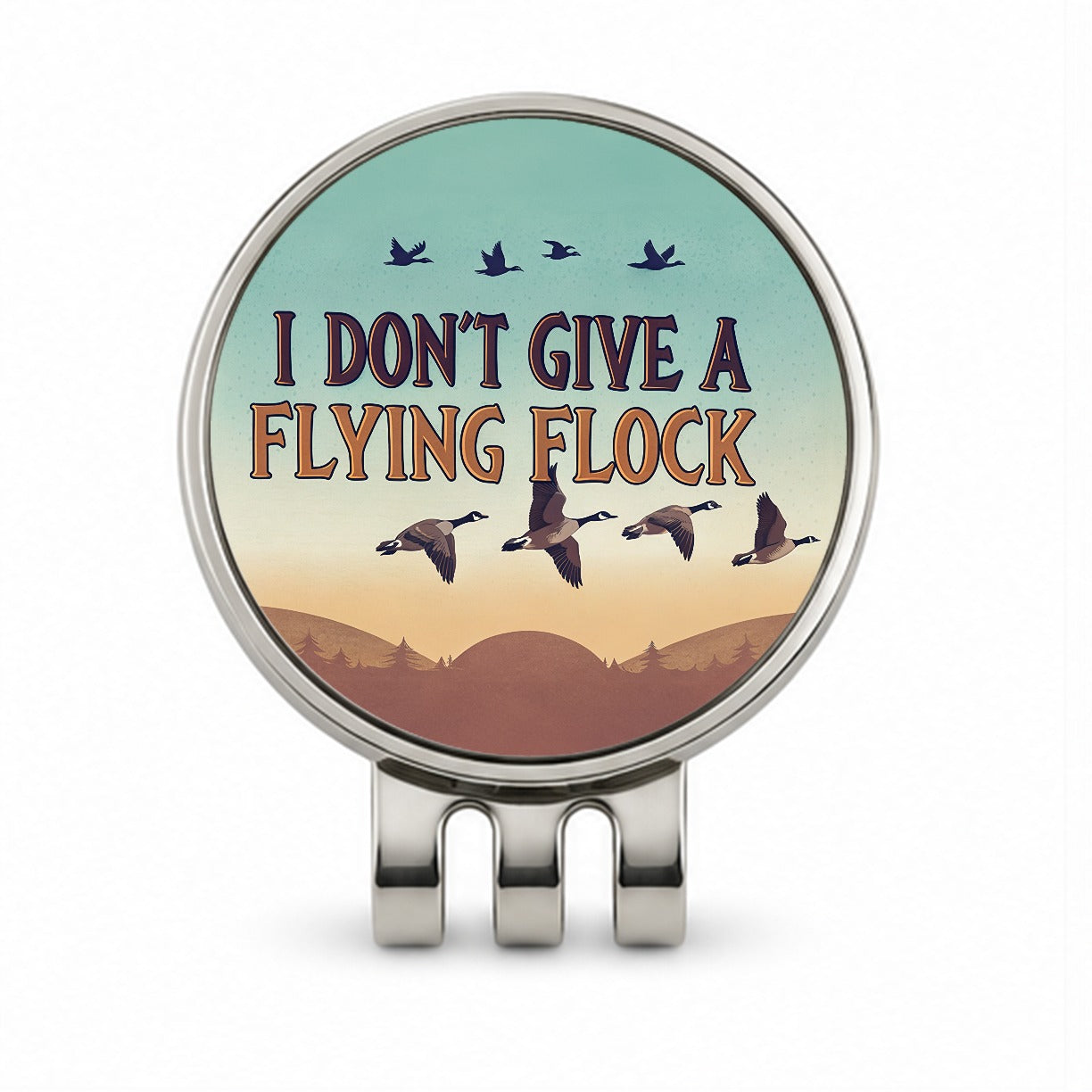 I Don't Give A Flying Flock Funny Saying Golf Hat Clip with Ball Marker
